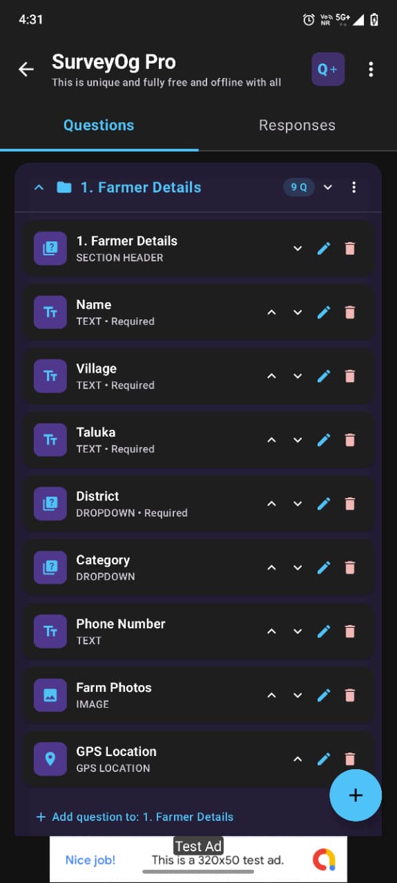 SurveyOg Pro dynamic questionnaire interface