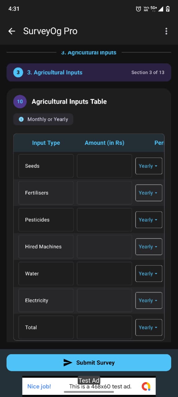 Visual analytics table and smart response grids